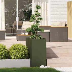 Vaso floreira 40x80x80 cm aço verde azeitona