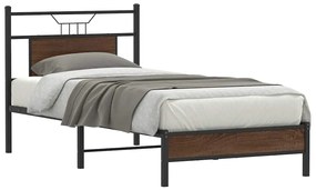vidaXL Estrutura cama s/ colchão derivados madeira carvalho castanho