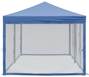 Tenda para festas dobrável com paredes laterais 3x6 m azul