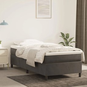 Estrutura de cama sem colchão 90x200 cm veludo cinzento-escuro