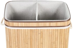 Cesto em madeira de bambu clara 60 cm KALTHOTA Beliani