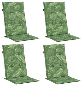 Almofadões cadeira de encosto alto 4 pcs tecido folhas