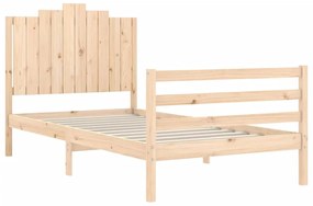 Estrutura de cama com cabeceira 100x200 cm madeira maciça