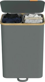 Cesto da roupa suja com tampa 150L, 52 x 38,5 x 75 cm cinzento