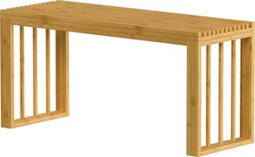 HOMCOM Banco Porta-Sapatos em Bambu com Assento em Ripas, 90cm, Natural | Aosom Portugal