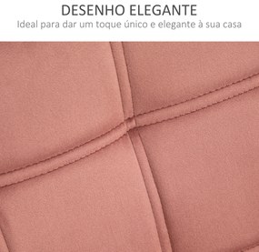 Poltrona Moderna Poltrona de Leitura Estofada em Veludo com Assento Amplo Pés em Madeira  67x61,5x71 cm Rosa