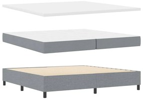 Cama com Estrado e Colchão com Luz LED em Cinza, 200x200 cm de Tecido