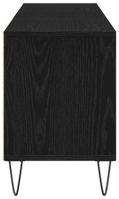Armário de TV vidaXL Preto Carvalho 150x30x44,5 cm Madeira engenheirad
