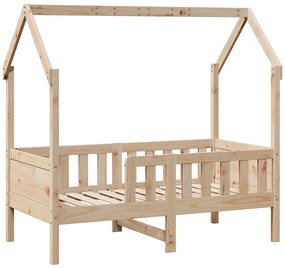 Cama infantil formato casa 70x140 cm madeira de pinho maciça