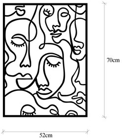 Acessório Decorativo de Parede em Metal Model-190 – Preto – 52 x 70 cm