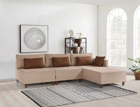 Sofá-Cama de Canto Matris – Castanho – 285x90x192 cm