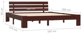 Estrutura de cama 180x200 cm pinho maciço castanho-escuro