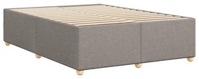 Cama sem colchão 140x190 cm tecido castanho-acinzentado