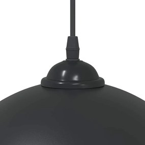 Candeeiros suspensos 2 pcs altura ajustável E27 preto Ø 30 cm