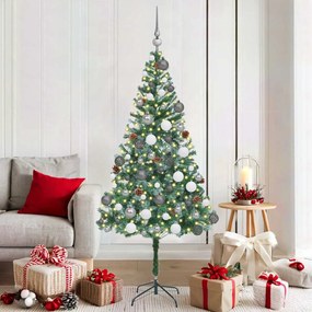 vidaXL Árvore de Natal Artificial com 300 LEDs Verde 180 cm PVC e Aço