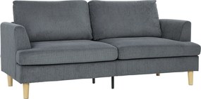 HOMCOM Sofá de 3 Lugares Revestido em Veludo Almofadas Espessas com Molas Assento Largo 2 Almofadas 188x80x86 cm Cinzento Escuro | Aosom Portugal