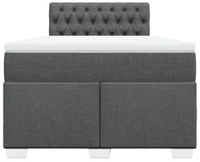 Cama boxspring com colchão 120x190 cm tecido cinzento-escuro