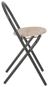 3 pcs conjunto jantar dobrável c/ prateleira MDF e aço