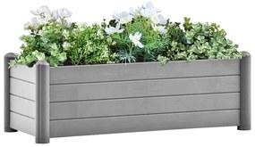 Canteiro elevado para jardim PP 100x43x35 cm cinzento pedra