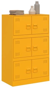 Aparador 67x39x107 cm aço amarelo mostarda