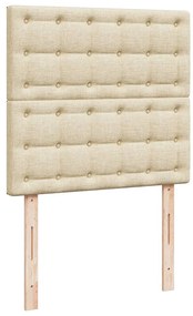 Cama com molas/colchão 90x200 cm tecido cor crème
