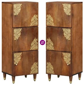 Armário Alto Castanho mel com detalhes em dourado