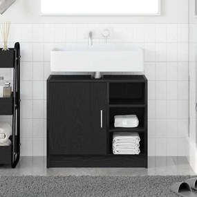 vidaXL Gabinete para Pia Carvalho Preto 63x29x55 cm Madeira Engenheirada