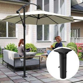 Base retangular para guarda-sol, suporte metálico enterrado para terraço ou piscina, 16,5 x 16,5 x 40 cm, cinzento escuro