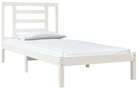Cama sem colchão 100x200 cm madeira de pinho maciça branco