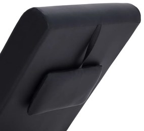 Chaise longue de massagem c/ almofada couro artificial preto