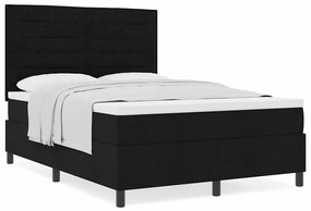 Cama Box Spring com Colchão Preto 160x200 cm Tecido
