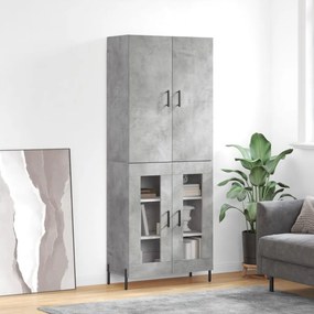 vidaXL Armário alto 69,5x34x180 cm derivados de madeira cinza cimento