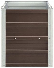 Canteiro elevado de jardim aço galvanizado 240x40x45cm castanho