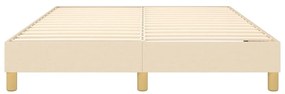Estrutura de cama sem colchão 140x190 cm tecido cor creme