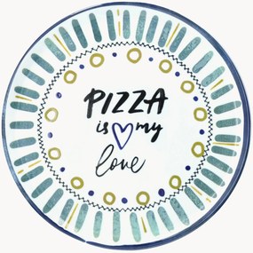 Pratos de pizza em porcelana Pizza Is My Love, conjunto de 6