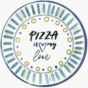 Pratos redondos para pizza Cinzia Pizza Is My Love, conjunto de 6