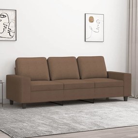 vidaXL Sofá de 3 lugares tecido 180 cm castanho