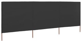 Para-vento com 3 painéis em tecido 400x160 cm antracite