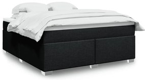 vidaXL Cama com molas/colchão 180x200 cm tecido preto