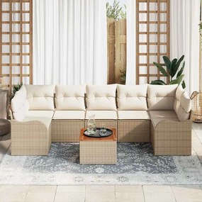 Conjunto de Sofá de Jardim 8 Peças com Almofadas de Rattan Sintético e