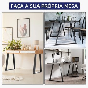 HOMCOM Conjunto de 2 Pés para Mesa 72x6x72cm Pés para Móveis de Aço pa