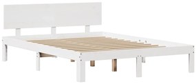 Estrutura de cama c/ cabeceira sem colchão 160x200 cm branco