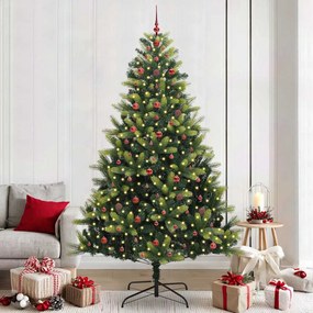 vidaXL Árvore de Natal Artificial Articulada 300 LEDs Verde 240 cm