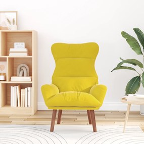 Poltrona Relaxante Veludo Amarelo