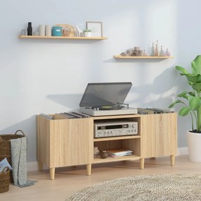 vidaXL Armário p/ discos 121x38x48cm derivados madeira carvalho sonoma