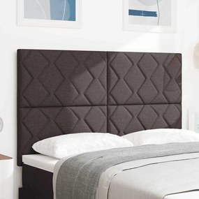 Cabeceira de LED vidaXL Design de Blocos de Diamante Castanho Escuro 160 cm Tecido