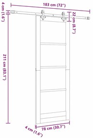 Conjunto de Porta Deslizante com Hardware vidaXL Branco 78x211 cm Made