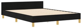 Estrutura de Cama vidaXL Preta 140x190 cm em Tecido