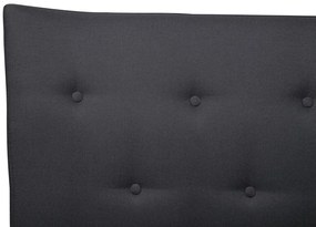 Cama de casal em tecido cinzento escuro 180 x 200 cm SAVERNE Beliani