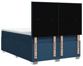 Cama com molas/colchão 140x190 cm tecido azul